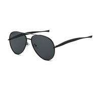 LJCZKA Oversized Pilot Sunglasses for Women Men 70s Large Double Bridge Metal Frame Sun Glasses Fashion Big Thick Shades UV400 Protection (Black Black)