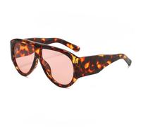 LJCZKA Oversized Square Sunglasses for Women Men 70s Retro Pilot Sunglasses Vintage Wrap Around Chunky Thick Frame Sun Glasses UV400 Protection (Leopard Pink)