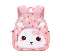 LJCZKA Rabbit Toddler Backpack for Girls, Small Cute Bunny School Bag, Baby Rucksack for Nursery Kindergarten for Age 2-7