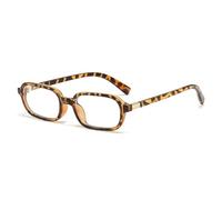LJCZKA Rectangle Blue Light Blocking Glasses for Women Men Small Narrow Square Frame Computer Gaming Anti Eyestrain Eyeglasses (Tortoise, 0.0, x)