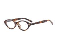 LJCZKA Retro Cat Eye Glasses Women Blue Light Blocking Glasses Small Oval Cateye Frame Eyewear Anti Fatigue Eyeglasses for Computer Gaming Reading (Leopard Clear)