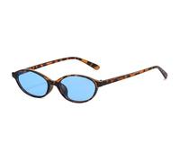 LJCZKA Retro Oval Cat Eye Sunglasses for Women 90s Trendy Small Face Sun Glasses Vintage Narrow Cateye Frame Shades Chic Cool Sunnies UV400 Protection (Tortoise Blue)