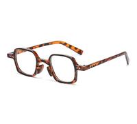 LJCZKA Retro Rectangle Blue Light Blocking Glasses for Women Men Sqaure Frame Glasses Clear Lens Anti Eyestrain for Texting Reading Gaming (LeopardClear)