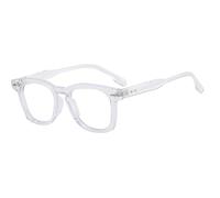 LJCZKA Retro Rectangle Blue Light Blocking Glasses for Women Men Thick Sqaure Frame Anti Blue Light Glasses Anti Eyestrain for Texting Reading Gaming (ClearClear)