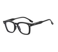 LJCZKA Retro Rectangle Blue Light Blocking Glasses for Women Men Thick Sqaure Frame Anti Blue Light Glasses Anti Eyestrain for Texting Reading Gaming (BlackClear)