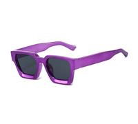 LJCZKA Retro Square Sunglasses for Men Women Trendy Rectangle Sunglasses Thick Frame Rave Shades 90s for Party Festival