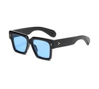 LJCZKA Retro Square Sunglasses for Men Women Trendy Thick Rectangle Frame Classic Oversized Sunglasses with UV400 Protection