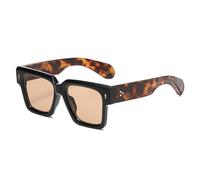 LJCZKA Retro Square Sunglasses for Men Women Trendy Thick Rectangle Frame Classic Oversized Sunglasses with UV400 Protection