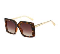 LJCZKA Retro Square Sunglasses for Women Men Oversized Square Sunglasses Tinted Lens Trendy Shades with UV400 Protection