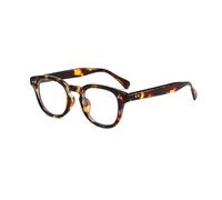 LJCZKA Round Blue Light Blocking Glasses for Men Women Retro Small Circle Frame Computer Gaming Eyeglasses Anti Glare Clear Lens Eyewear (Leopard, 0.0, x)