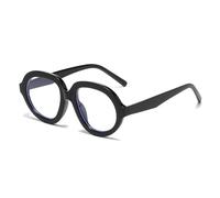 LJCZKA Round Blue Light Blocking Glasses for Women Men Retro Oversize Oval Frame Y2K Anti Eyesatrain Headache Eyeglasses for Computer Gaming (BlackClear)