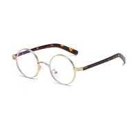 LJCZKA Small Round Blue Light Blocking Glasses for Women Men Retro Round Computer Glasses Metal Frame for Texting Reading Gaming