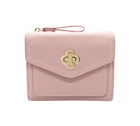 LJCZKA Small Wallet for Women, Bifold Leather Purse Women, Luxury Short Wallet Cute Card Purse with Zipper Coin Pocket, Card Holder for Ladies, Girls (Pink)