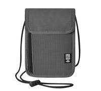 LJCZKA Travel Neck Wallet RFID Blocking Passport Holder for Women Men Security Lightweight Neck Pouch Adjustable Organizer Case, Grey, Travel