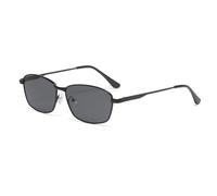 LJCZKA Vintage Rectangle Sunglasses for Women Men, 90s Square Metal Frame Sun Glasses Classic Retro Rectangular Shades UV400 Protection (Black Grey)