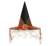 LJCZKA Witch Hats for Women, Large Wicked Witch Hat Wide Brim, Black Pointed Wizard Hat for Halloween Party Cosplay