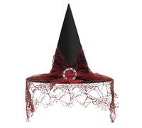 LJCZKA Witch Hats for Women, Large Wicked Witch Hat Wide Brim, Black Pointed Wizard Hat for Halloween Party Cosplay
