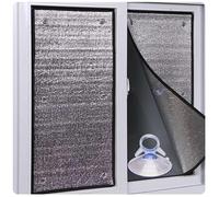 LJDJRHXH Anti UV Window Tint Film, Double Aluminium Foil Sun Reflector, 30 40 50 60 70 80 90 100 110 120 cm Thermal Insulation Blackout Cover, Privacy Glass Sticker With Suction Cups(70x70cm)