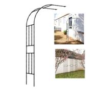 LJDJRHXH Half Side Garden Arch Wall Mounted Trellis, 60 cm - 300 cm Width Metal Arbor Support Outdoor For Climbing Plants, Wedding Décor Archway Pergola, Arbour Frame For Yard Patio(Black)