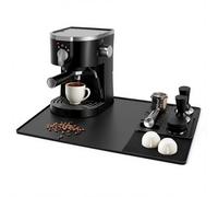 LJEC Silicone Coffee Machine Mat, 2-In-1 Detachable Coffee Tamper Mat with Reserved Drain，Non-Slip Fit Under Coffee Maker Espresso Machine, Multi-Functional Base Mats for Kitchen Counter Protector