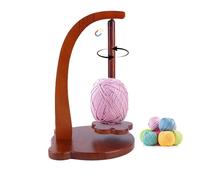 LJEC Yarn Holder Portable Wooden Yarn Spinner, Rotating Magnetic Wooden Wool Ball Holder, Yarn Roll Holder, Wool Unwinder, Wool Winder for Crochet and Knitting Accessories, Grandma, Mother's Day Gift