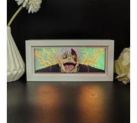 LJFIWY Anime Light Box Gojo Satoru Figure Frame Light Fushiguro Megumi Poster Gojo Led Light Night Lamp Carving Paper Cut Light Bedroom Lamp Party Decor Gift (Gojo Satoru,b, 21×9.5cm)
