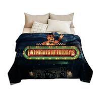 LJFIWY FNAF Flannel Blanket Five Nights Game 3D Printed Blanket, Security Breach Throw Blanket Cartoon Soft Nap Blanket Sofa Home Bedding for Kids Adult (Type 1, 120x150cm)