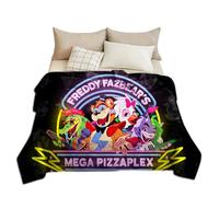 LJFIWY FNAF Flannel Blanket Five Nights Game 3D Printed Blanket, Security Breach Throw Blanket Cartoon Soft Nap Blanket Sofa Home Bedding for Kids Adult (Type 2, 80x120cm)