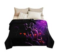 LJFIWY FNAF Flannel Blanket Five Nights Game 3D Printed Blanket, Security Breach Throw Blanket Cartoon Soft Nap Blanket Sofa Home Bedding for Kids Adult (Type 3, 80x120cm)
