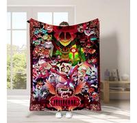 LJFIWY Hazbin Hotel Blankets Flannel Soft Blanket Anime Alastor 3D Printed Throw Blanket Nap Blanket Sofa Home Bedding Decoration (Type 3, 80x120cm)