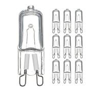 LJFLI 10Pcs 20W 25W 40W 60W G9 Oven Light High Temperature Resistant Durable G9 220V 230V Halogen Bulb Lamp for Refrigerators Ovens,20w