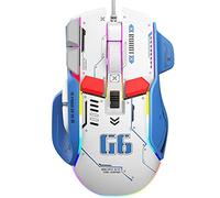 LJFLYXRI New Wired Mouse Macro Programming Gaming Mouse Ergonomic RGB Mechanical Mice 128000 DPI Backlight Computer Gamer Mouse for Laptop PC Desktop (White)