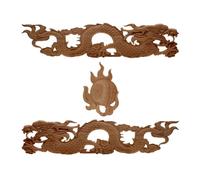 LJFMDLN Chinese Dragon Wood Carved Appliques, 1 Set Decal Corner Frame Woodcarving for Wall Doors Furniture Wedding Decoration (Size : 30x7cm/11.8x2.8inch)
