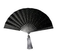 LJFMDLN Tungsten Steel Alloy Hand Held Fan, Self Defense Kung Fu Hand Foldable Fan for Dancing, Kung Fu, Gift, Fitness, Aerobics