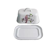 LJHFG63KUYT Container Butter Dish with Lid Dim Sum Tray Butter Box Cheese Storage Box Enamel Butter Dish, Suitable for Hotels and Restaurants for Countertop