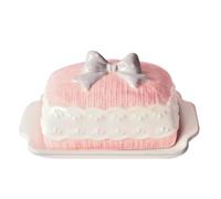 LJHFG63KUYT Container Ceramic Butter Dish with Relief Pattern, Underglaze Color Western Food Tool, Desktop Decoration, Dessert Tray for Countertop