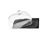 LJHFG63KUYT Container Clear Glass Lid Butter Dish Cheese Dessert Cover Kitchen Crisper Butter Storage Container Rock Slab Plate for Countertop