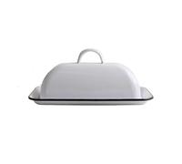LJHFG63KUYT Container Vintage Enamel with Cover Butter Dish Dim Sum Tray Butter Box Cheese Storage Box for Countertop(Black)