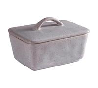 LJHFG63KUYT Container Vintage Medieval Ceramic Butter Box with Cover Tray Square Butter Box Butter Box Dim Sum Storage Box for Countertop(Gris)