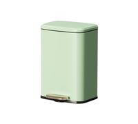 LJHFG63KUYT Trash Bin Kitchen Stainless Steel 15 Liter Step Trash Can with Inner Liner for bathroom office Garbage Bin(Green)