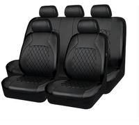 LJHGYUOAYT For Jeep Avenger 2023-2025,Car Seat Cover Pu Leather Seat Protector Full Set Automobile Interior Accessories,A/Black