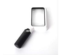 LJHJYDW 108X63mm Large Area Handheld Magnifying Glass,Rectangular Magnifier,Equipped with 1 Light and COB Light,Acrylic Lens 2 Times Magnification,Super Lightweight Reading Tool for The Elderly