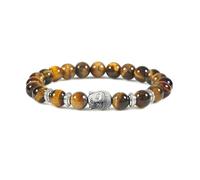LJHJYDW Beaded Bracelets 8mm Crystal Bead Bracelet Nature Stones Buddha Head White Round Woven Stretchy 17cm x 7mm 1PCS for Graduation