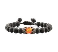 LJHJYDW Beaded Bracelets 8mm Crystal Bead Bracelets Crown Black Round Woven Stretchy Nature Stones 17cm x 7mm 1PCS for Engagement