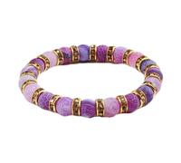 LJHJYDW Beaded Bracelets 8mm Crystal Bead Bracelets White Colorful Round Braided Elastic Nature Stones 17cm x 7mm 1PCS for Graduation