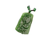 LJHJYDW Charm Jewelry Carved Dragon Jade Pendant Natural Chinese Green Beads Necklace Charm Jadeite Jewellery Fashion Lucky Amulet Gifts for Men