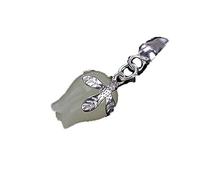 LJHJYDW Charm Jewelry Natural Jade Flower Necklaces Handmade Lily of The Valley Pendants Jewelry