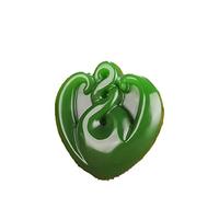 LJHJYDW Charm Jewelry Natural Jasper Spinach Green Twisting Pendant Pendant Hetian Jade Love Heart Shaped Necklace