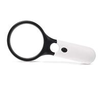 LJHJYDW Handheld Magnifier, Optical Lens Magnifying Glass with 3 Light Magnifying Lens for Home Learning, Reading and Fault Finding Black - 85mm