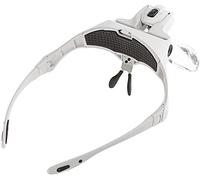 LJHJYDW Headband Magnifier, Head MountLighted Magnifying Glasses, Magnifier Glasses for Eyelash Extension Loupe Headband Light with 2 Professional Magnifying Glasses for False Eyelash for Reading